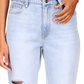 Calça jeans feminina Sanctuary Flashback Cotton perna larga rasgada azul tamanho 30
