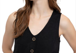 Regata Sanctuary Heartstrings Button Preta Tamanho Grande