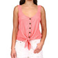 Regata Sanctuary Feminina Golden Hour Tie Hem Vermelha Tamanho Grande