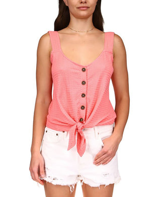 Regata Sanctuary Feminina Golden Hour Tie Hem Vermelha Tamanho Grande