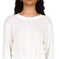 Blusa de malha com nó frontal feminina Sanctuary, branca, tamanho grande