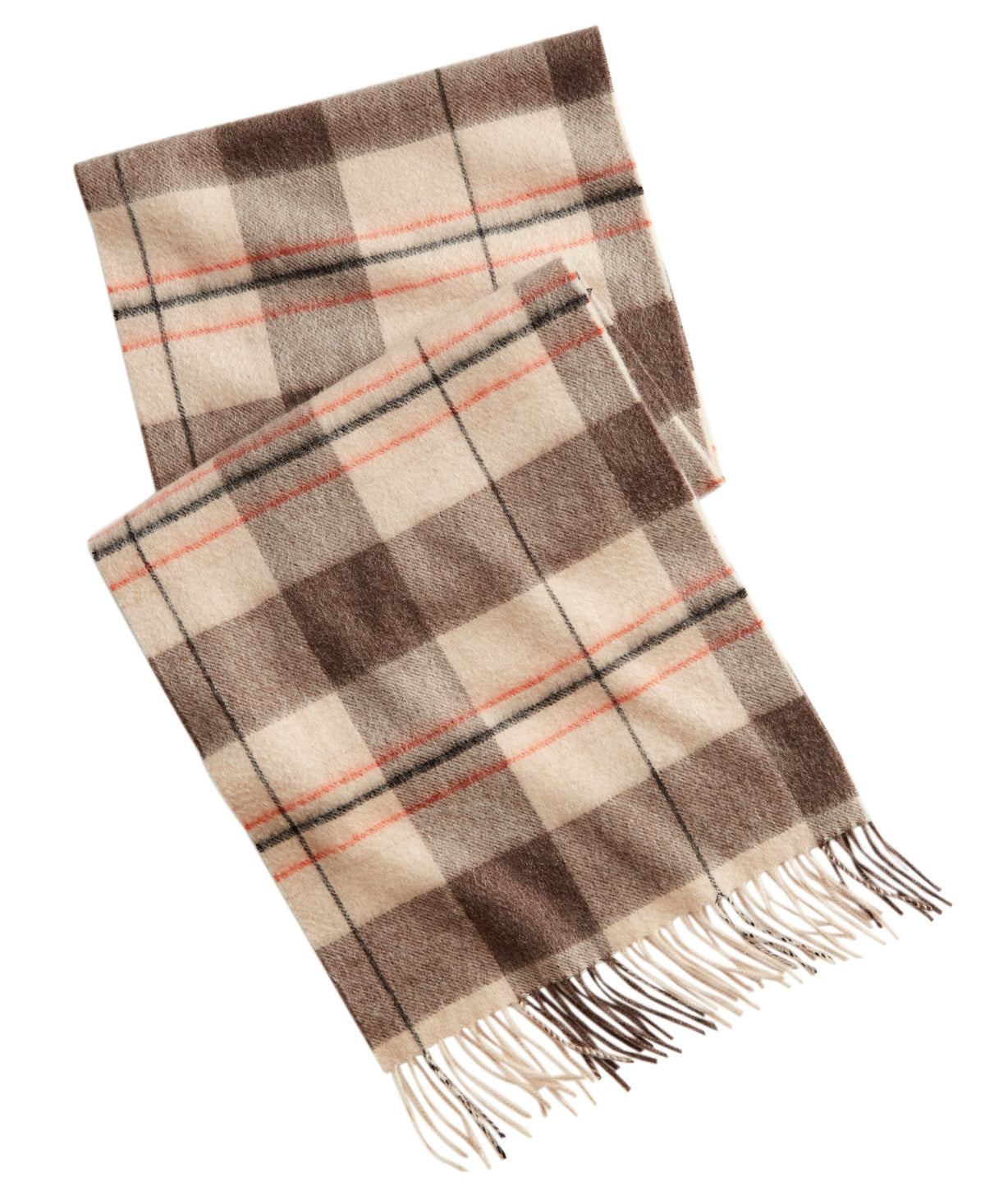 Men's Plaid Cashmere Scarf - Beige