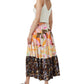Saia feminina com estampa Isdra Mix e camadas, amarela, tamanho 6, da French Connection