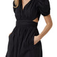 Vestido curto de popeline Rhodes feminino da French Connection, preto, tamanho 6