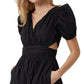 Vestido curto de popeline Rhodes feminino da French Connection, preto, tamanho 6