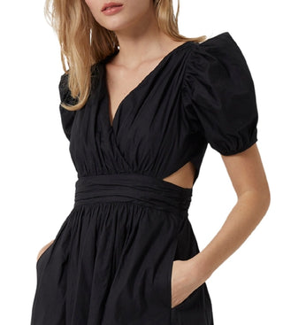 Vestido curto de popeline Rhodes feminino da French Connection, preto, tamanho 6