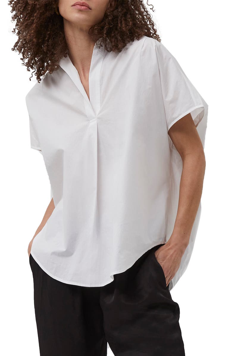 Camisa feminina Rhodes Popover da French Connection, branca, tamanho médio