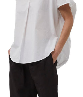 Blusa feminina de algodão Cele Rhodes da French Connection, branca, tamanho grande