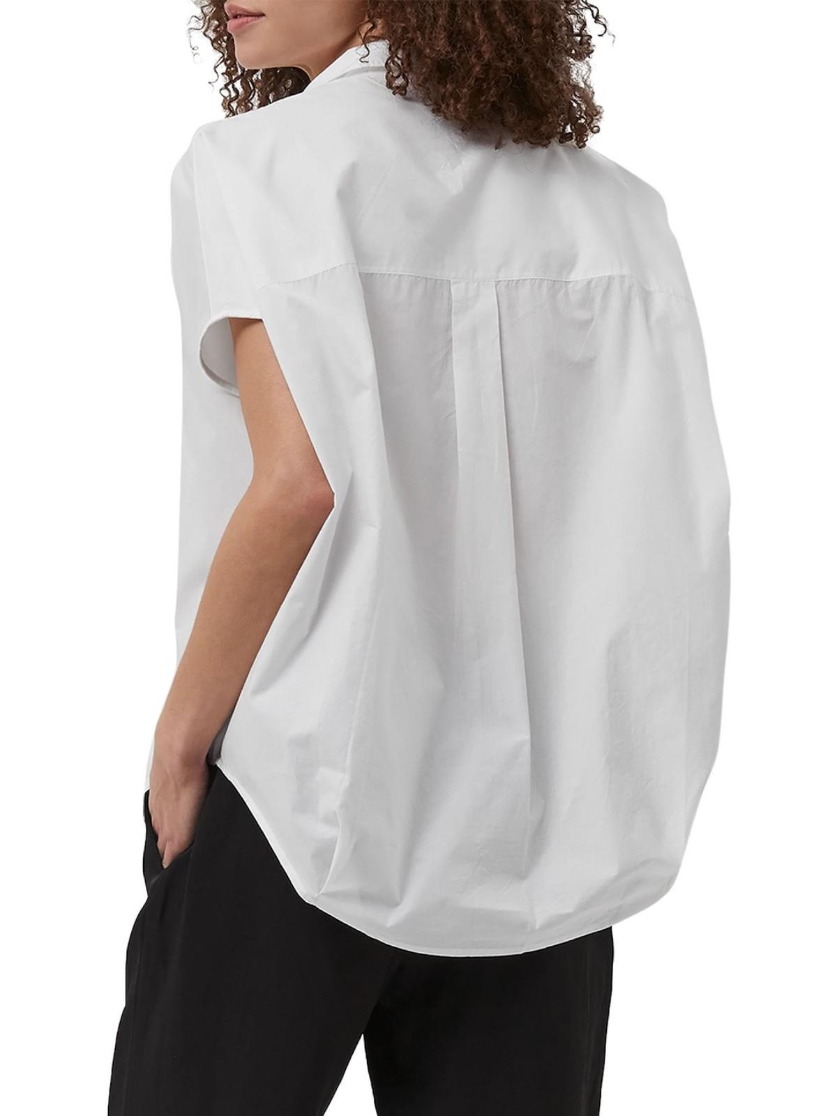 Blusa de popeline feminina French Connection, branca, tamanho extragrande