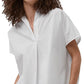 Blusa de popeline feminina French Connection, branca, tamanho extragrande