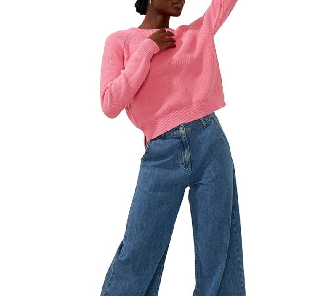 Suéter de algodão Lilly Mozart feminino French Connection, rosa, tamanho pequeno
