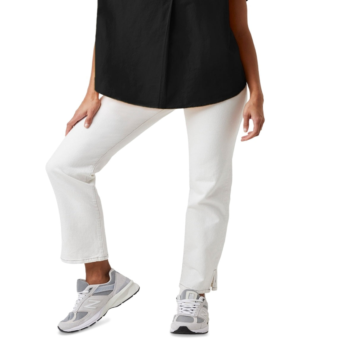 Blusa feminina de algodão Cele Rhodes da French Connection, preta