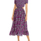 Vestido midi com recorte floral feminino French Connection, roxo, tamanho 4