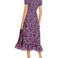 Vestido midi com recorte floral feminino French Connection, roxo, tamanho 4