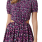 Vestido midi com recorte estampado feminino French Connection, roxo, tamanho 0