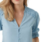 Blusa curta de crepe feminina French Connection azul tamanho 10