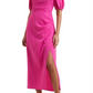 Vestido midi de cetim Afina Inu feminino da French Connection, rosa, tamanho M