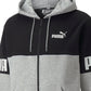 Moletom com capuz Puma Colorblocked Logo Fleece Masculino Cinza Tamanho Grande