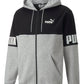 Moletom com capuz Puma Colorblocked Logo Fleece Masculino Cinza Tamanho Grande
