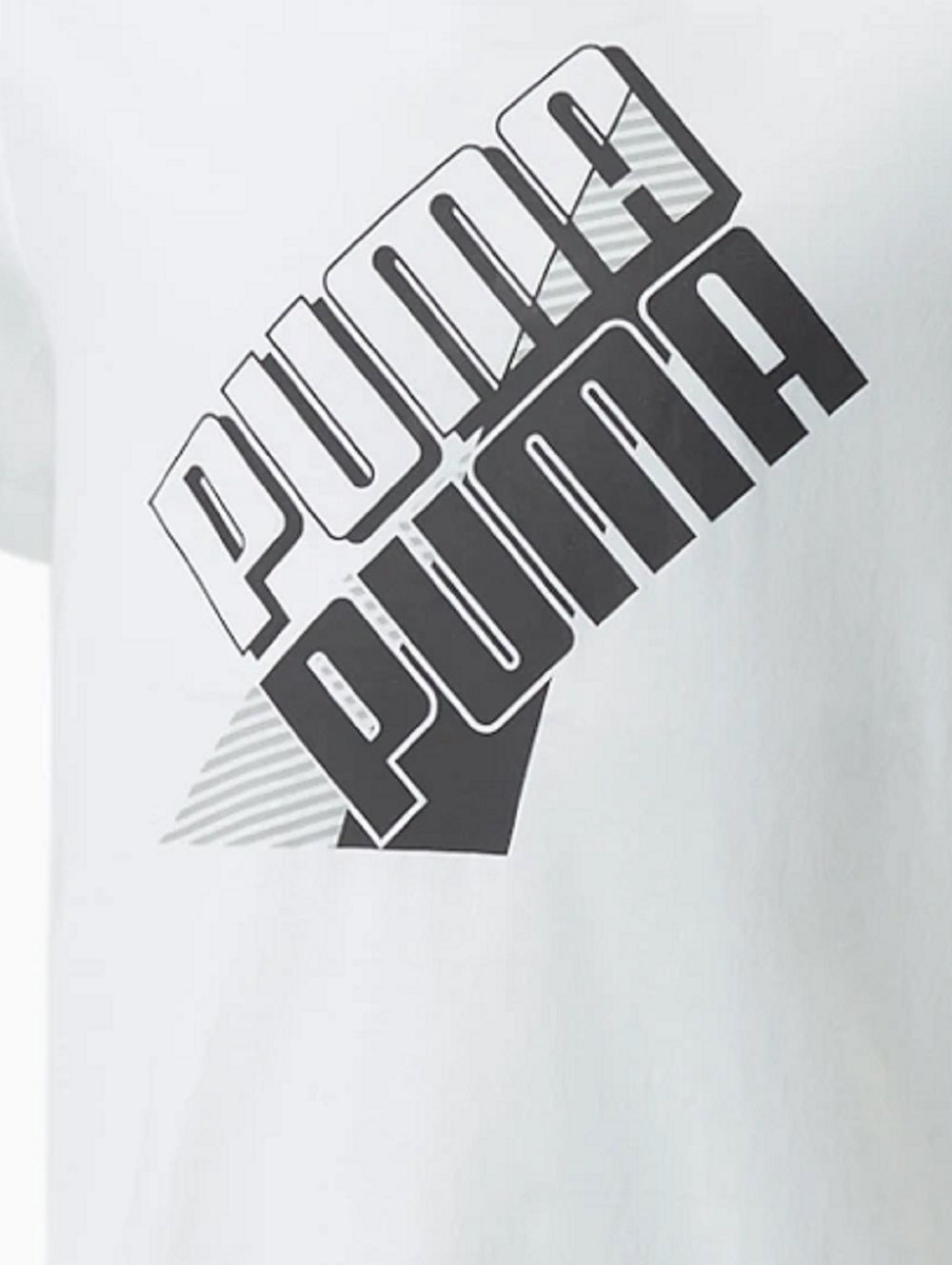 Camiseta Puma Power Logo Graphic Manga Curta Masculina Branca Tamanho Médio