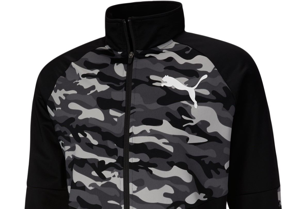 Jaqueta Puma Masculina Contrast Camo Full Zip Preta Tamanho Grande