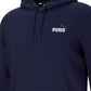Moletom com capuz Puma masculino com logotipo bordado, azul, tamanho pequeno