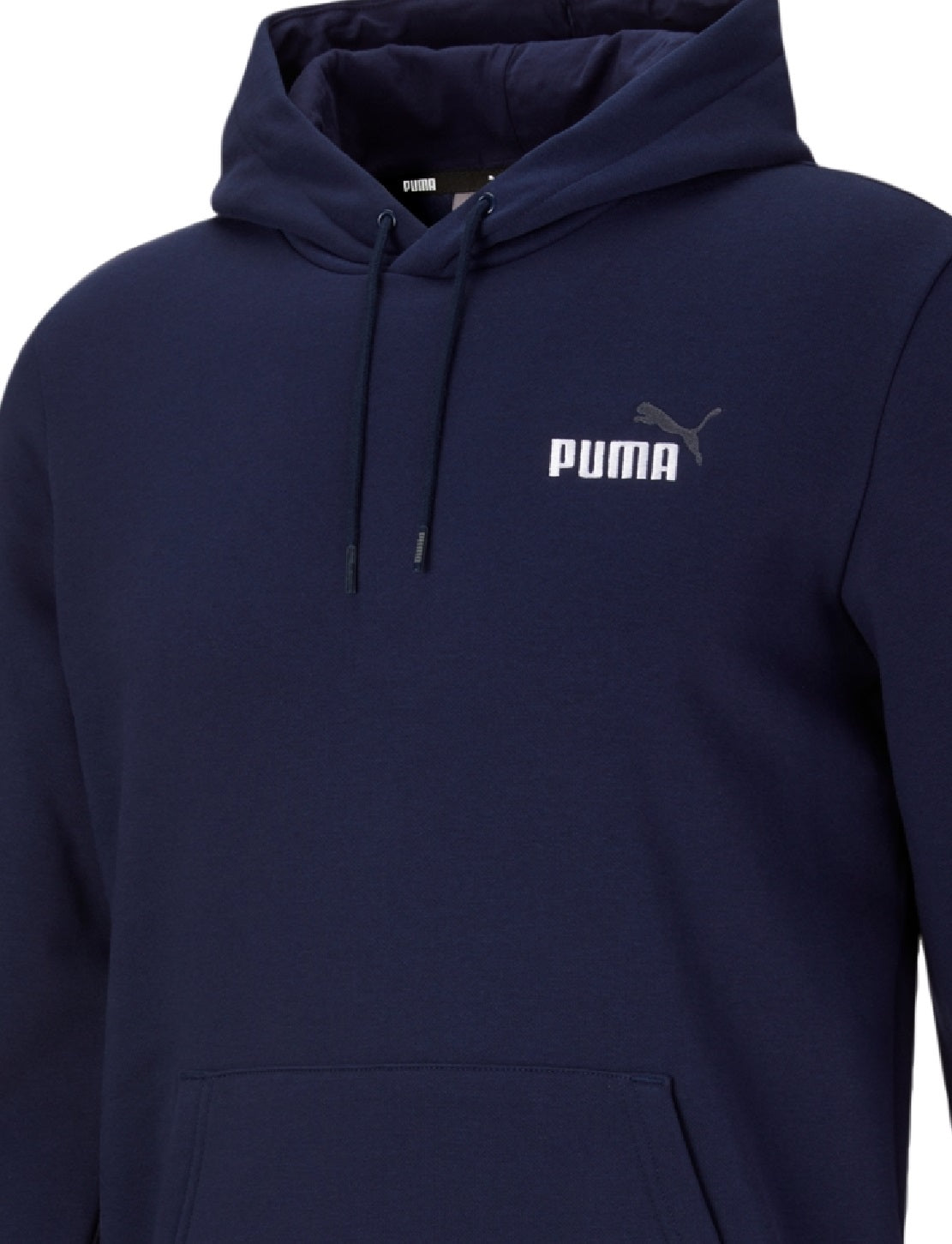 Moletom com capuz Puma masculino com logotipo bordado, azul, tamanho pequeno