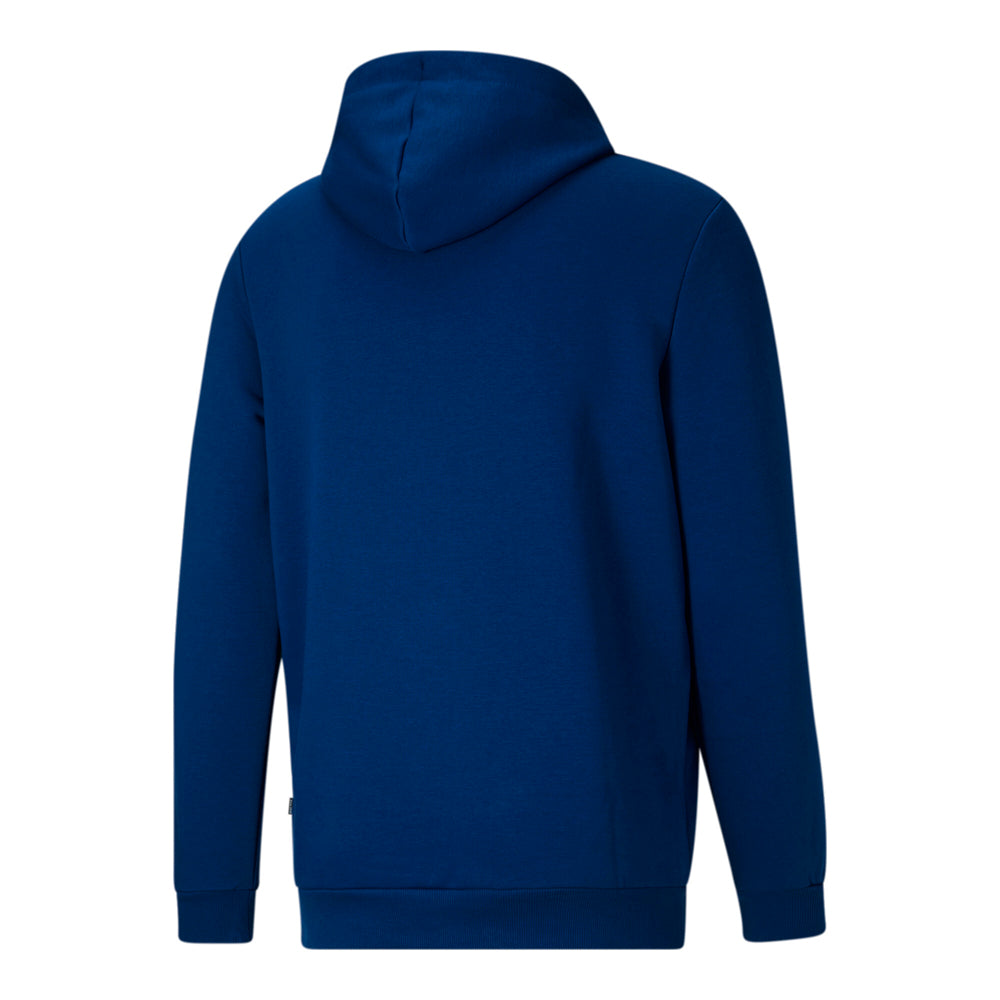 Moletom com capuz Puma masculino com logotipo bordado, azul, tamanho médio