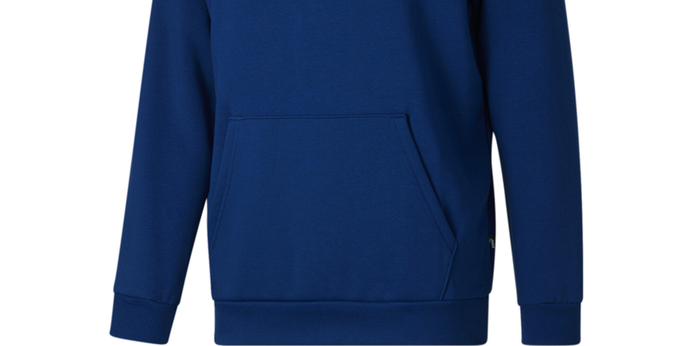 Moletom com capuz Puma masculino com logotipo bordado, azul, tamanho médio