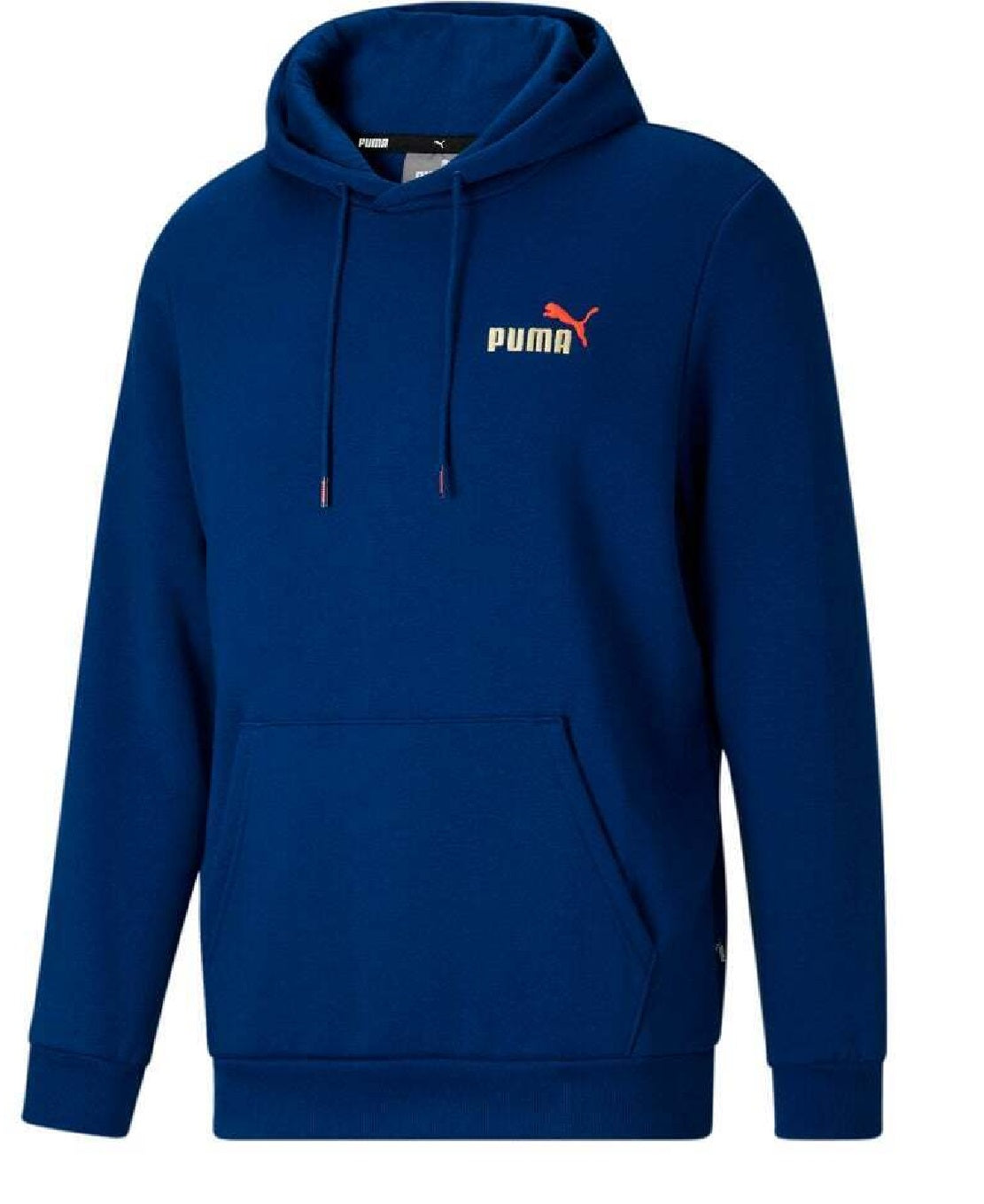 Moletom com capuz Puma masculino com logotipo bordado, azul, tamanho grande