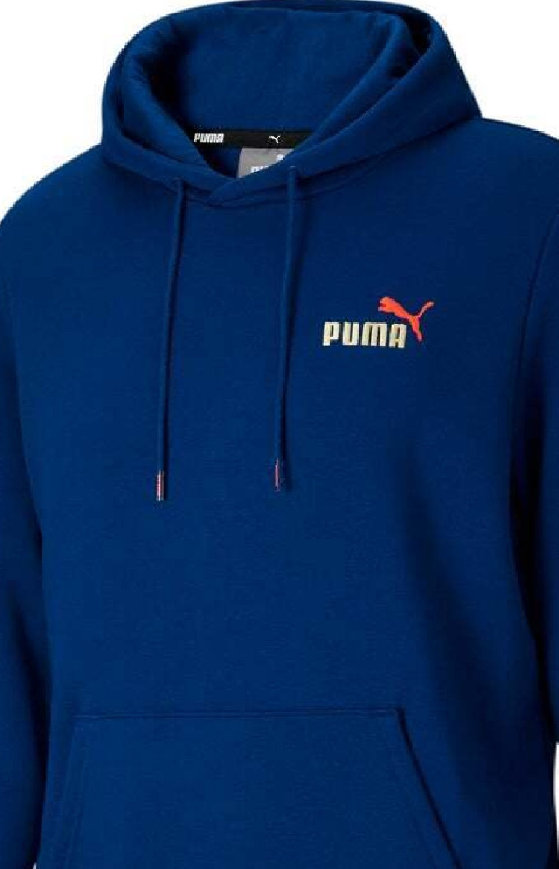 Moletom com capuz Puma masculino com logotipo bordado, azul, tamanho grande