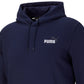 Moletom com capuz Puma masculino com logotipo bordado, azul, tamanho XX-G