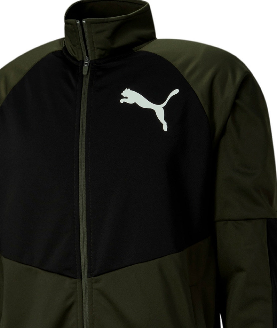 Jaqueta Puma Masculina Colorblocked Logo Print Verde Tamanho Grande