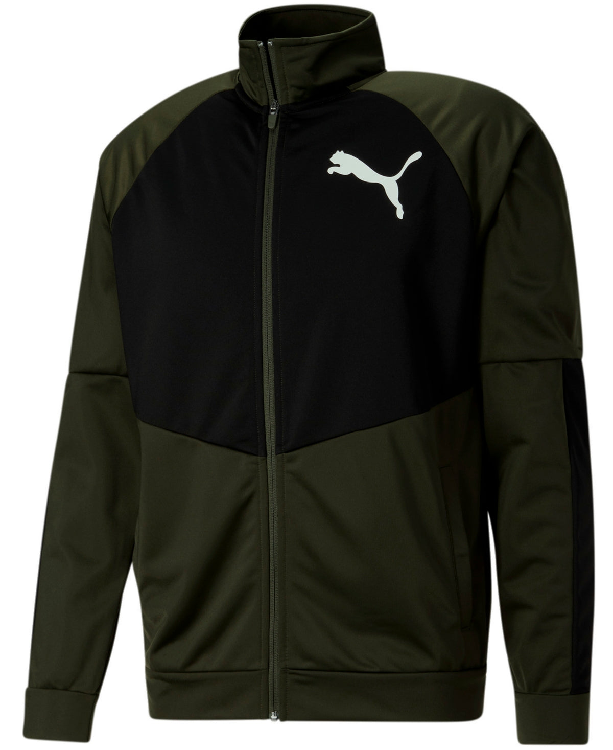 Jaqueta Puma Masculina Colorblocked Logo Print Verde Tamanho Grande