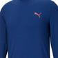 Camiseta Puma Masculina Manga Longa Logo Azul Tamanho P