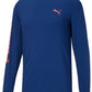 Camiseta Puma Masculina Manga Longa Logo Azul Tamanho P