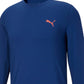 Camiseta Puma Masculina Manga Longa Logo Azul Tamanho Médio