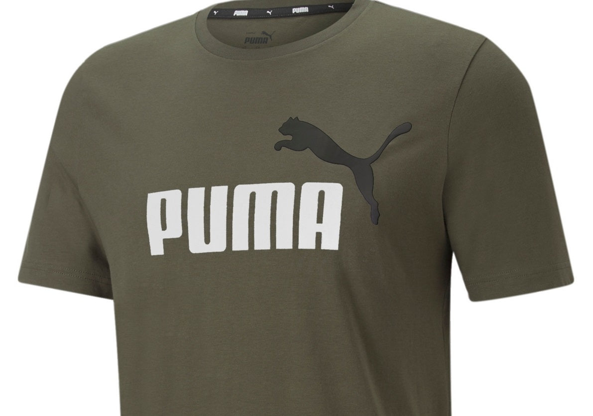 Camiseta Puma Essential Logo Masculina Verde Tamanho Grande