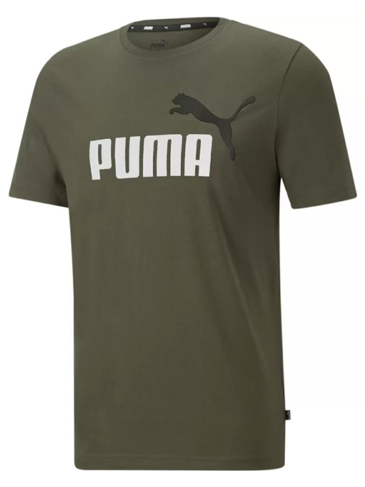 Camiseta Puma Essential Logo Masculina Verde Tamanho Grande
