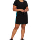 Vestido curto feminino Puma com decote redondo e bloco de cores, preto, tamanho 1X
