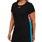 Vestido curto Puma feminino Lava Colorblocked com decote redondo, preto, tamanho 2X