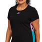 Vestido curto Puma feminino Lava Colorblocked com decote redondo, preto, tamanho 2X