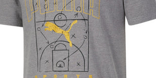 Camiseta Puma Masculina Basketball Court Graphic Manga Curta Gola Redonda Cinza Tamanho XXG