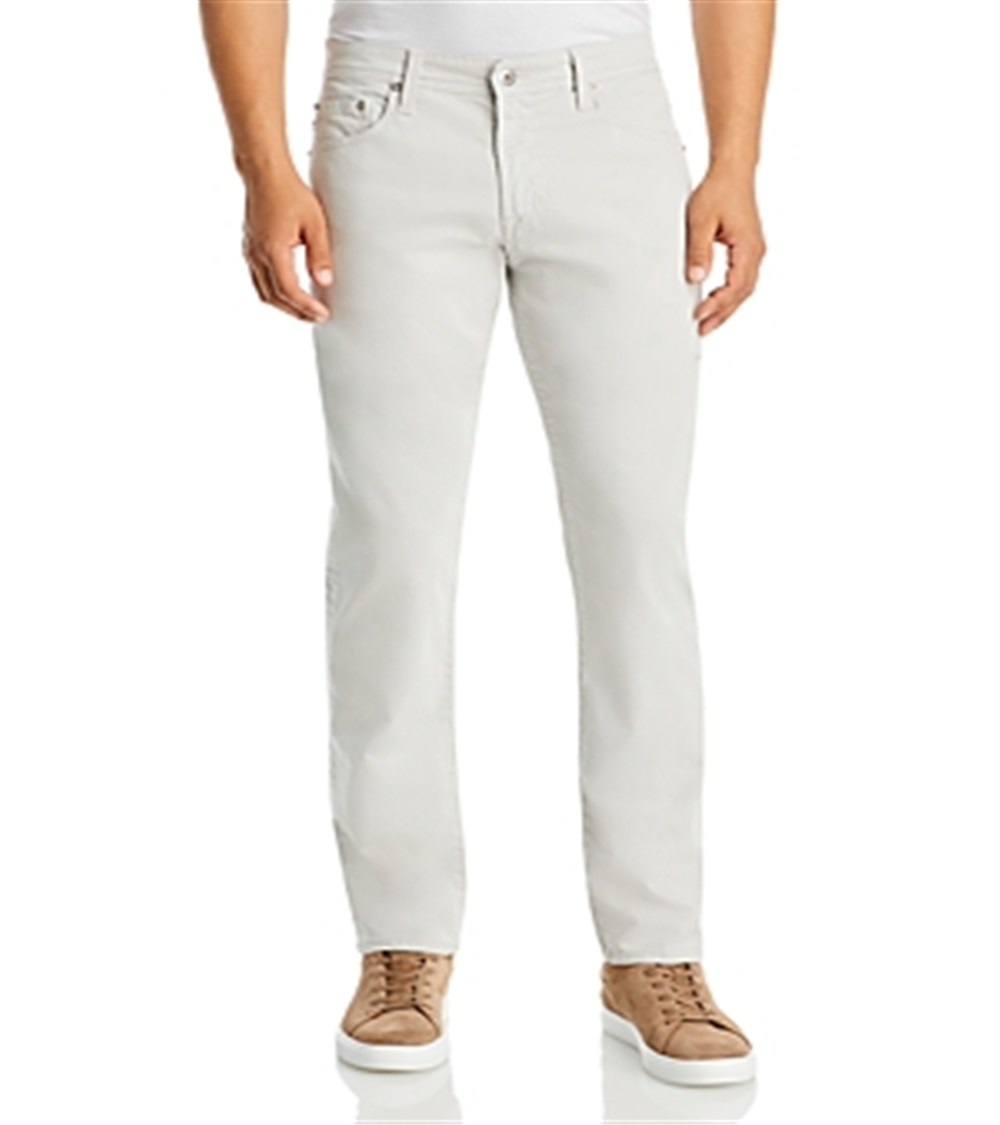 Calça Ag Masculina Tellis Slim Fit Sarja Cinza Tamanho 30X34