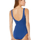 Ralph Lauren Beach Club Feminino Sólido Babados Sobrepeliz Maiô Azul Tamanho 14