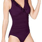 Ralph Lauren Beach Club Feminino Sólido Babados Sobrepeliz Maiô Roxo Tamanho 16