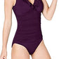 Ralph Lauren Beach Club Feminino Sólido Babados Sobrepeliz Maiô Roxo Tamanho 16