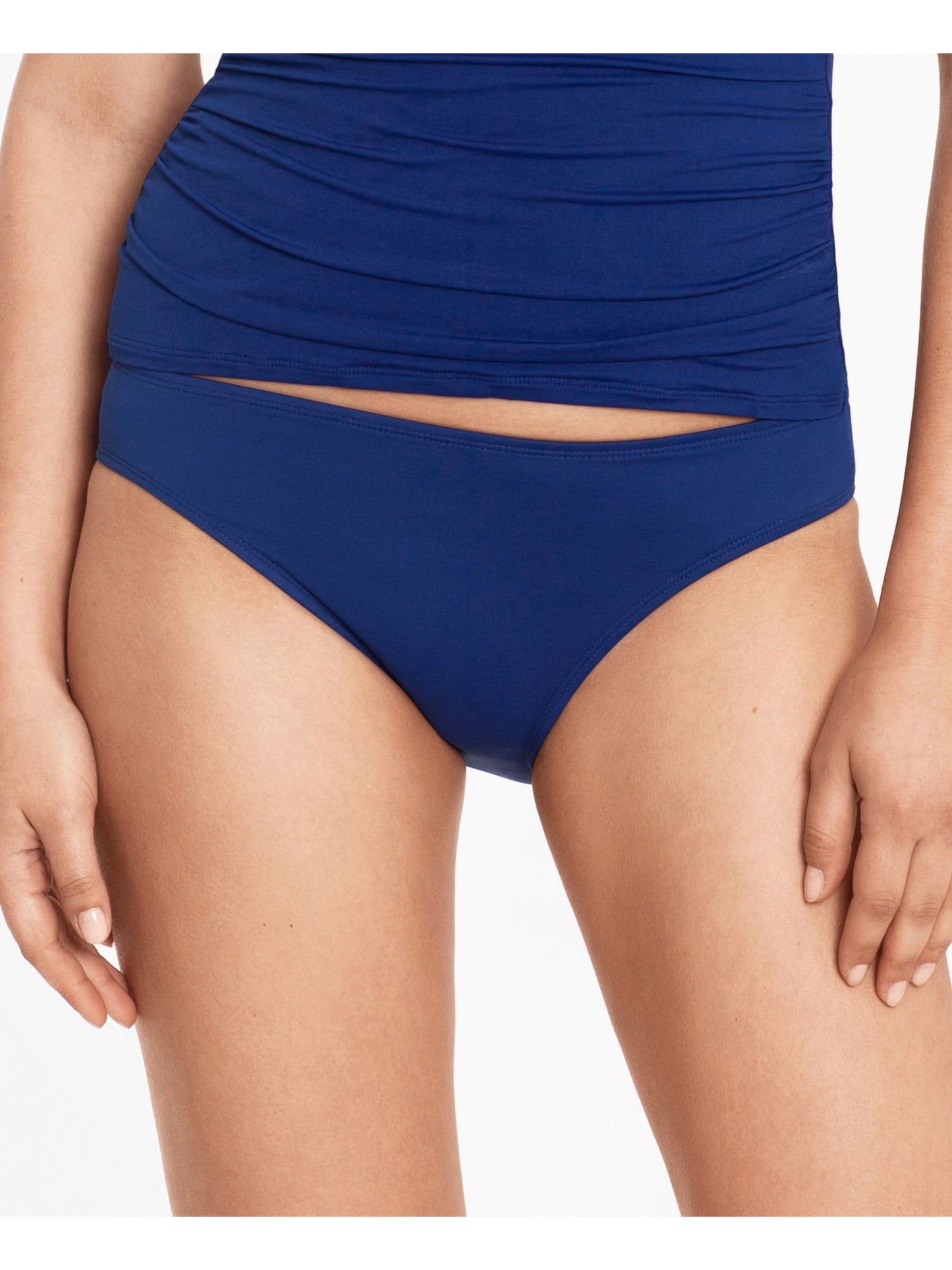 Ralph Lauren Feminino Forro Elástico Cobertura Total Beach Club Hipster Maiô Azul Tamanho 10