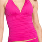 Ralph Lauren Feminino Decote V Copo Moldado Beach Club Halter Tankini Maiô Top Rosa Tamanho 8
