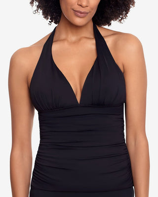 Ralph Lauren Beach Club Feminino Solid Swimwear Preto Tamanho 14